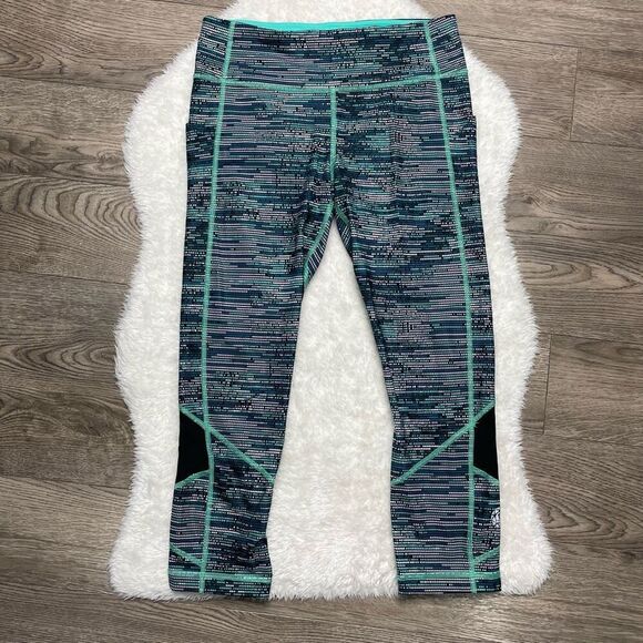 Lululemon Seawheeze Leggings Pace Rival Size 6 Bali Breeze Teal Stretch Crop - Picture 1 of 13